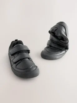 Next Black Barefoot Leather 2 Strap Touch Fastening School Shoes^BOY School Shoes|Boys Shoes