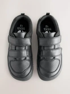 Next Black Barefoot Leather 2 Strap Touch Fastening School Shoes^BOY School Shoes|Boys Shoes