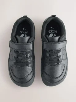 Sale Next Black Barefoot Leather 1 Strap Elastic Lace School Shoes