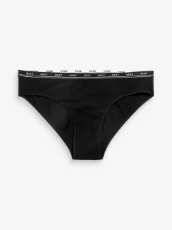 Clearance Next Bikini Cotton Logo Knickers 4 Pack Black