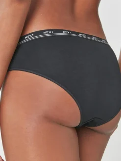 Clearance Next Bikini Cotton Logo Knickers 4 Pack Black
