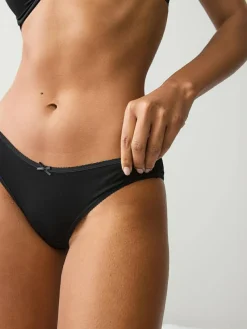 Next Bikini Cotton Rich Knickers 7 Pack Black