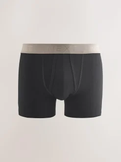 Next Black Blue/Brown Waistbands A-Front Boxers 10 Pack^ Underwear|Underwear