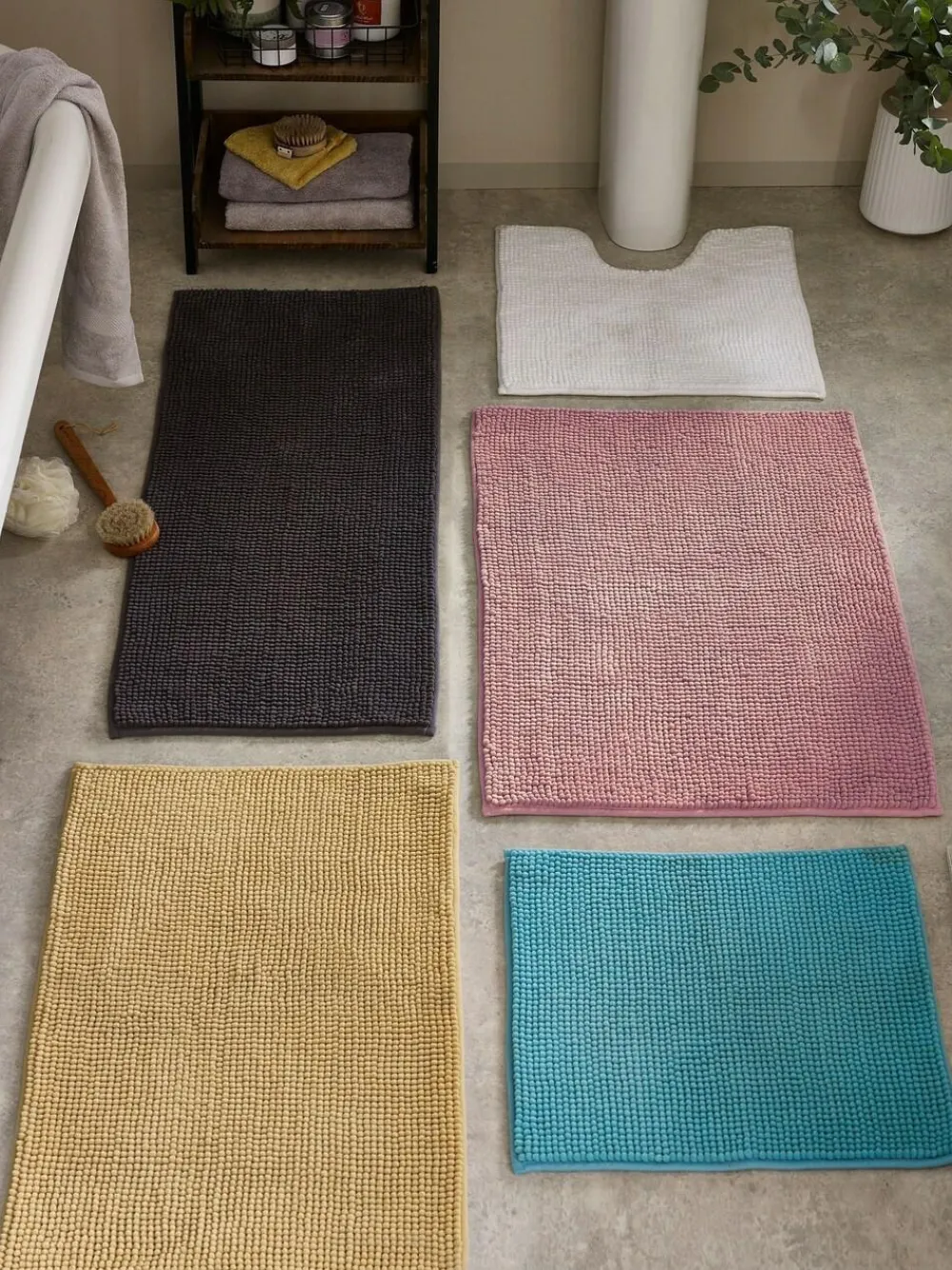 Next Black Bobble Bath Mat^ Towels & Bathmats