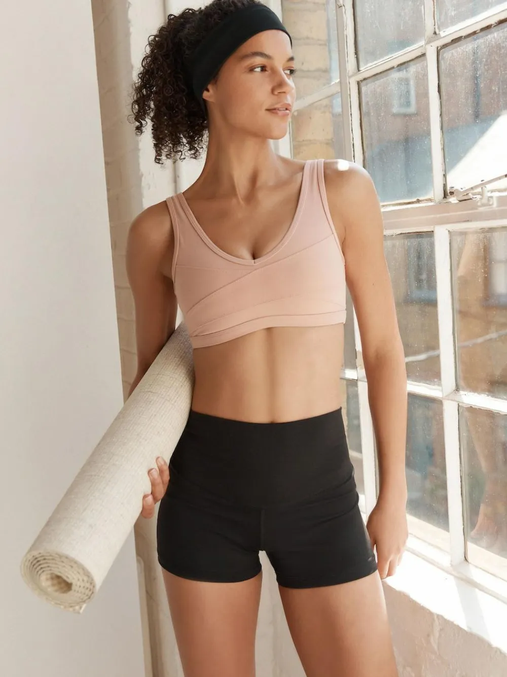 Next Black Booty Sports Dry Tech Tummy Control Shorts^Women Shorts