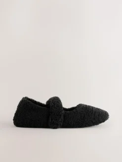 Online Next Black Borg Ballet Slippers