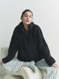 Discount Next Black Borg Half Zip Fleece