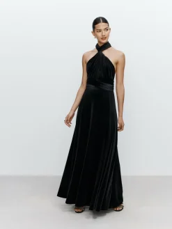 Outlet Next Bridesmaid Velvet Multiway Maxi Dress Black