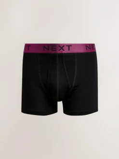 Next Black Bright Colour Shiny Waistbands A-Front Boxers 10 Pack^ Underwear|Underwear