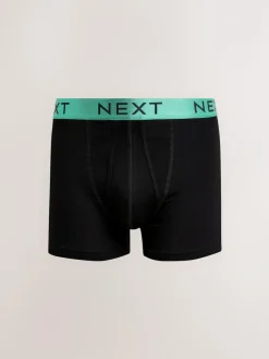 Next Black Bright Colour Shiny Waistbands A-Front Boxers 10 Pack^ Underwear|Underwear