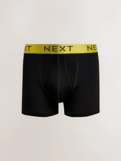 Next Black Bright Colour Shiny Waistbands A-Front Boxers 10 Pack^ Underwear|Underwear