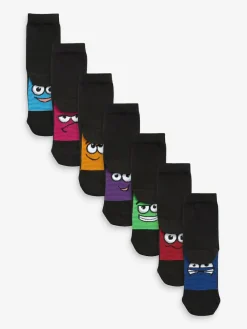 Discount Next Black/ Bright Faces Cotton Rich Socks 7 Pack
