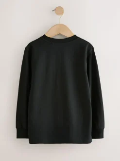 Sale Next Regular Fit Long Sleeve Graphic Print T-Shirt (3-16yrs) Black Bright Football