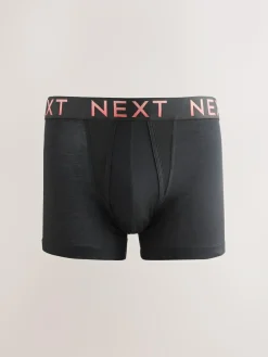 Next Black Bright Ombre Text Waistband 10 pack Cotton Rich Blend Hipsters Boxers^ Underwear|Underwear