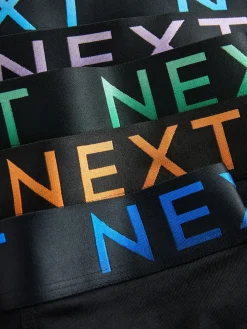 Next Black Bright Ombre Text Waistband 10 pack Cotton Rich Blend Hipsters Boxers^ Underwear|Underwear