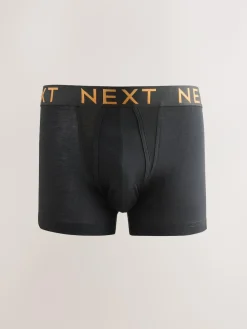 Next Black Bright Ombre Text Waistband 10 pack Cotton Rich Blend Hipsters Boxers^ Underwear|Underwear