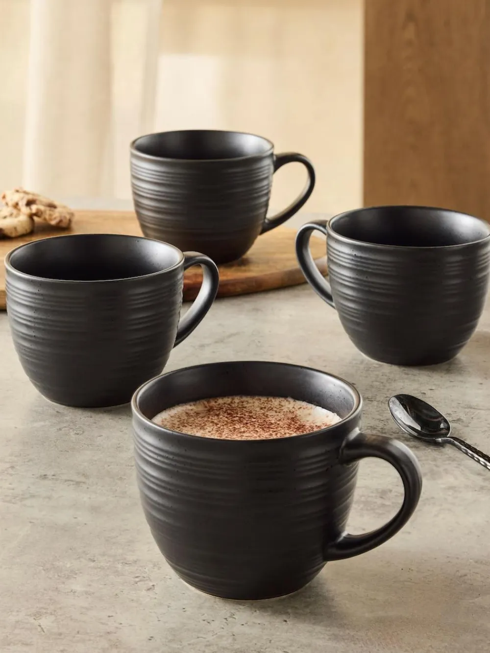 Outlet Next Black Bronx Set of 4 Cappuccino Mugs