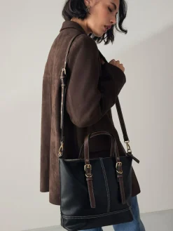 Next Buckle Hand Held Bag Black