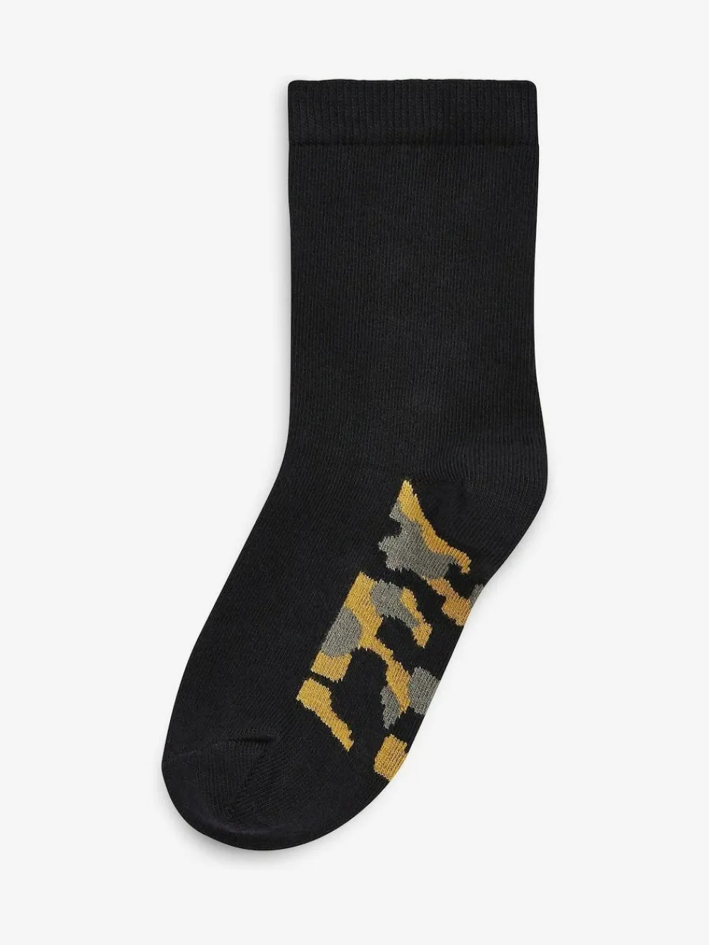 Next Black Camouflage Footbed Cotton Rich Socks 7 Pack^BOY Socks