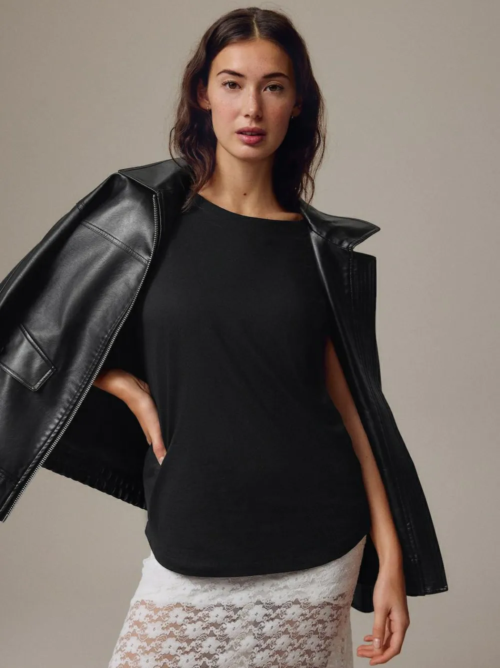 Next Black Cap Sleeve T-Shirt^Women Nightwear