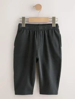 Next Black/ Charcoal Grey 3 Pack Wide Leg Jersey Joggers (3mths-7yrs)^BOY Pants & Leggings|Multipacks