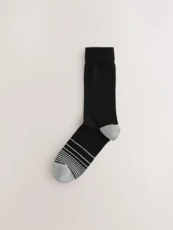 Next Black Colour Ombre 7 Pack Mens Cotton Rich Socks^ Socks|Socks