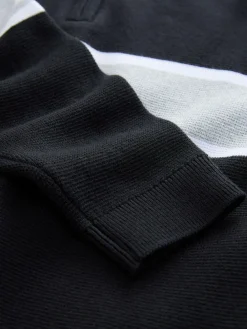 Next Colourblock Zip Neck Knitted Jumper (3-16yrs)^BOY Knitwear & Sweaters|Knitwear