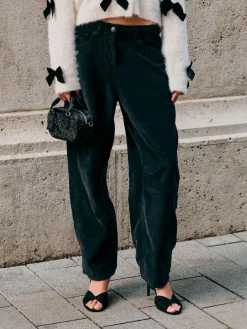 Next Cord Barrel Leg Trousers^Women Pants