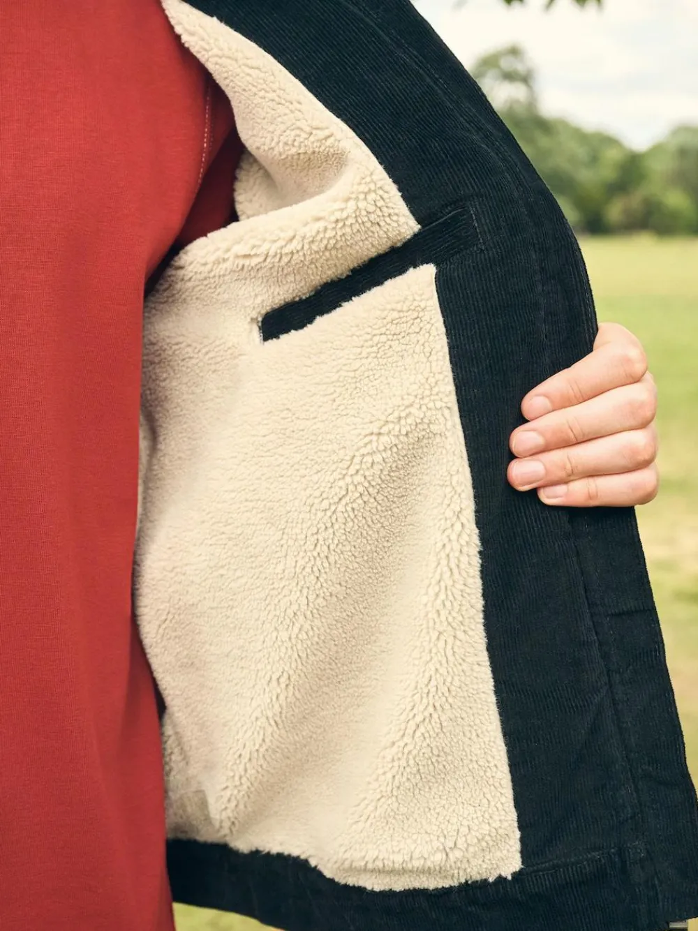 Discount Next Corduroy Borg Lined Jacket Black