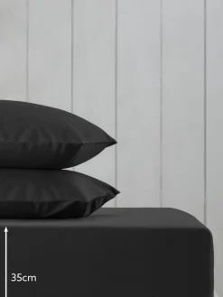 Next Black Cotton Rich Deep Fitted Bed Sheet^ Bedsheets & Pillow Cases