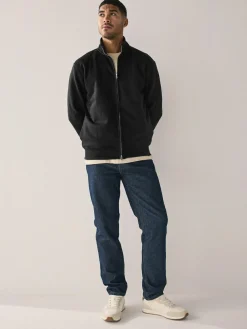 Outlet Next Cotton Rich Jersey Full Zip Funnel Neck Sweatshirt Black