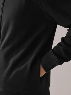 Outlet Next Cotton Rich Jersey Full Zip Funnel Neck Sweatshirt Black