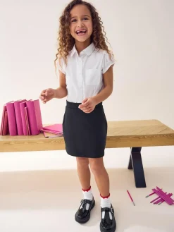 Next Black Cotton Rich Jersey Stretch School Skort (3-16yrs)^ Shorts & Skirts