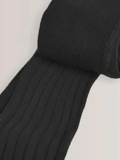 Next Black Cotton Rich Rib Tights^ Socks & Tights|Socks & Tights