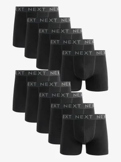 Discount Next Black Cotton Rich Trunk Boxers 10 Pack