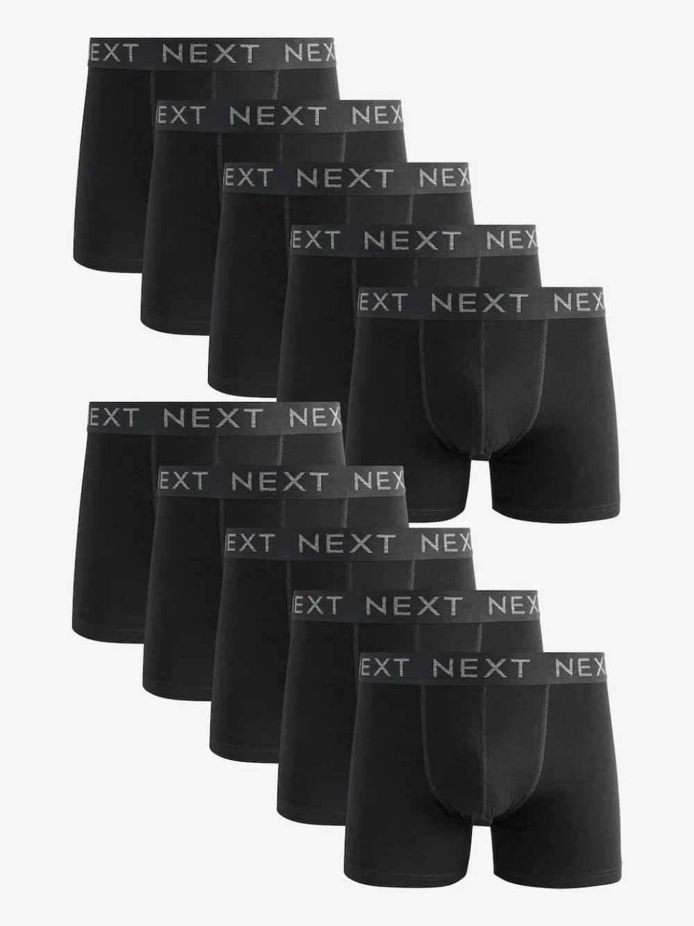 Discount Next Black Cotton Rich Trunk Boxers 10 Pack