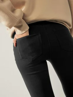 Next Black Cropped Denim Jersey Leggings^Women Leggings & Sweatpants