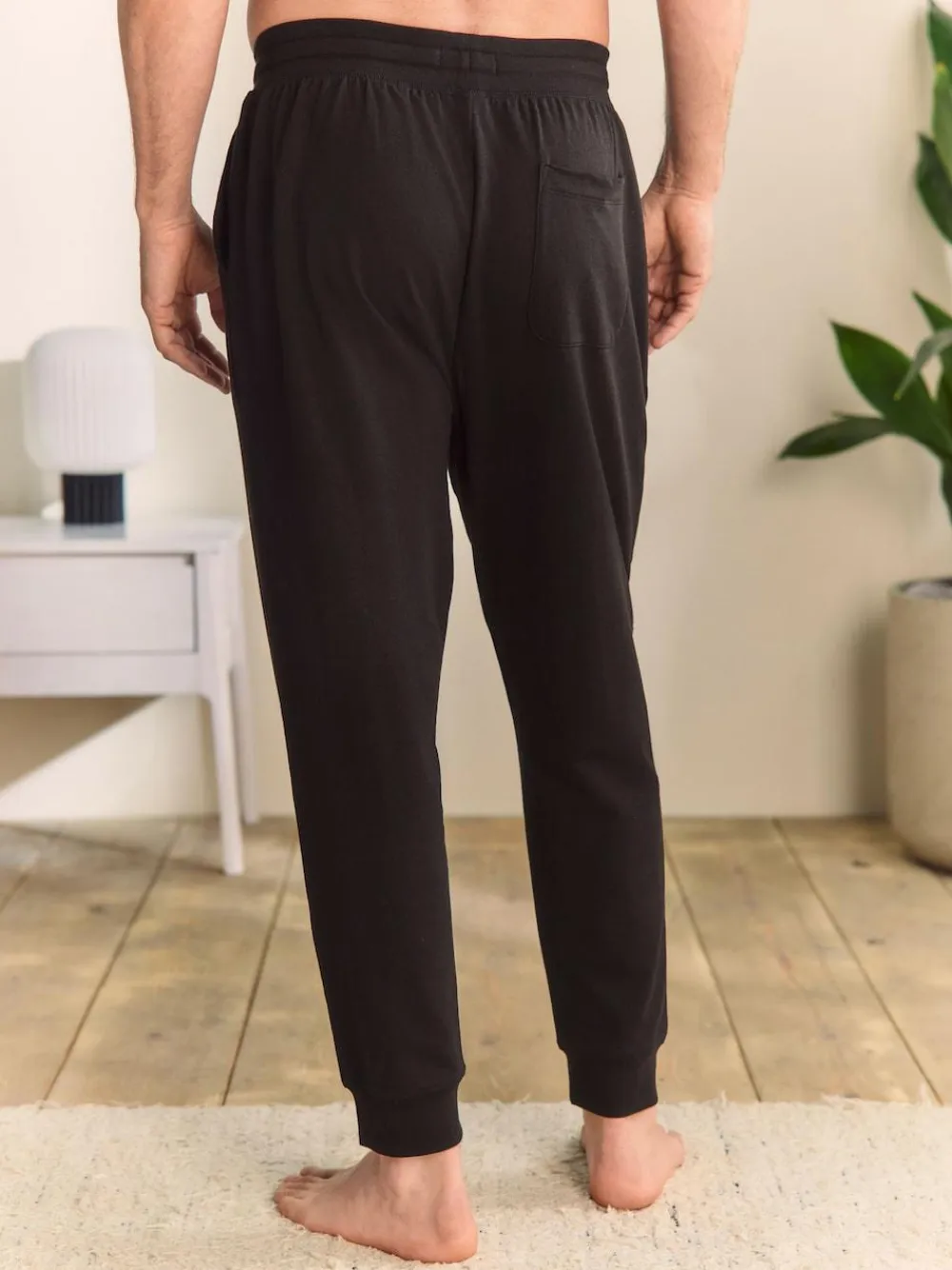 Next Cuffed Loopback Soft Touch Cuffed Joggers Black
