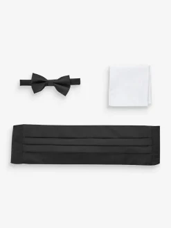 Next Black Cummerbund And Bow Tie Set^ Ties & Pocket Squares