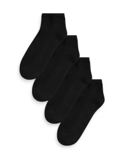 Online Next Cushion Sole Trainer Socks 4 Pack Black