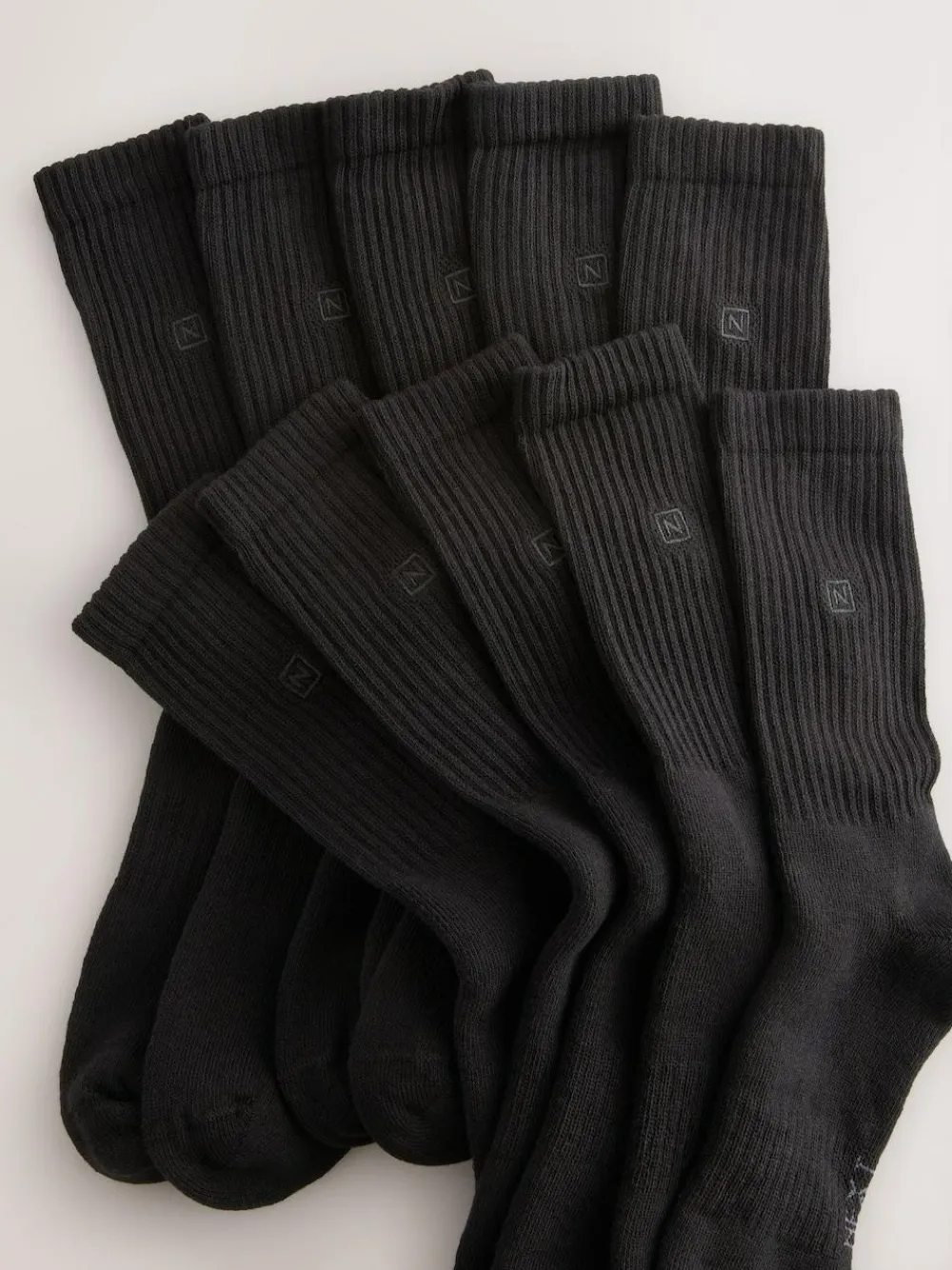New Next Cushioned Sole Sports Socks 10 Pack Black
