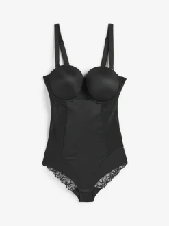Next DD+ Firm Tummy Control Lightly Padded Lace Body Black