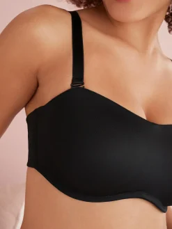 Discount Next DD+ Non Pad Minimise Strapless Bandeau Bra Black
