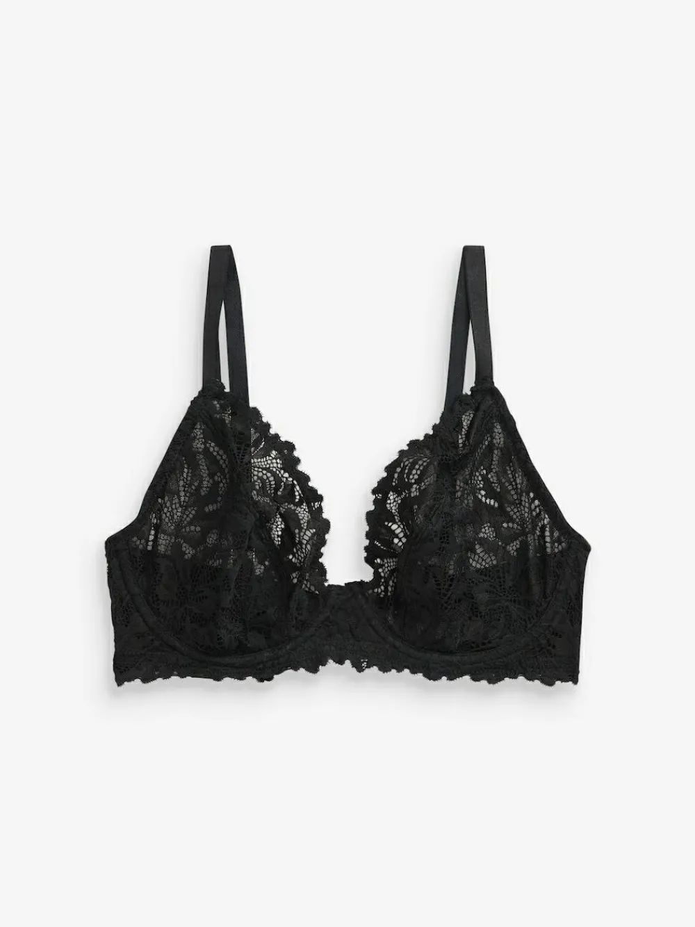 Best Next Black DD+ Non Pad Plunge Lace Ultimate Comfort Bra
