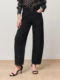 Best Next Belted Barrel Jeans Black Denim