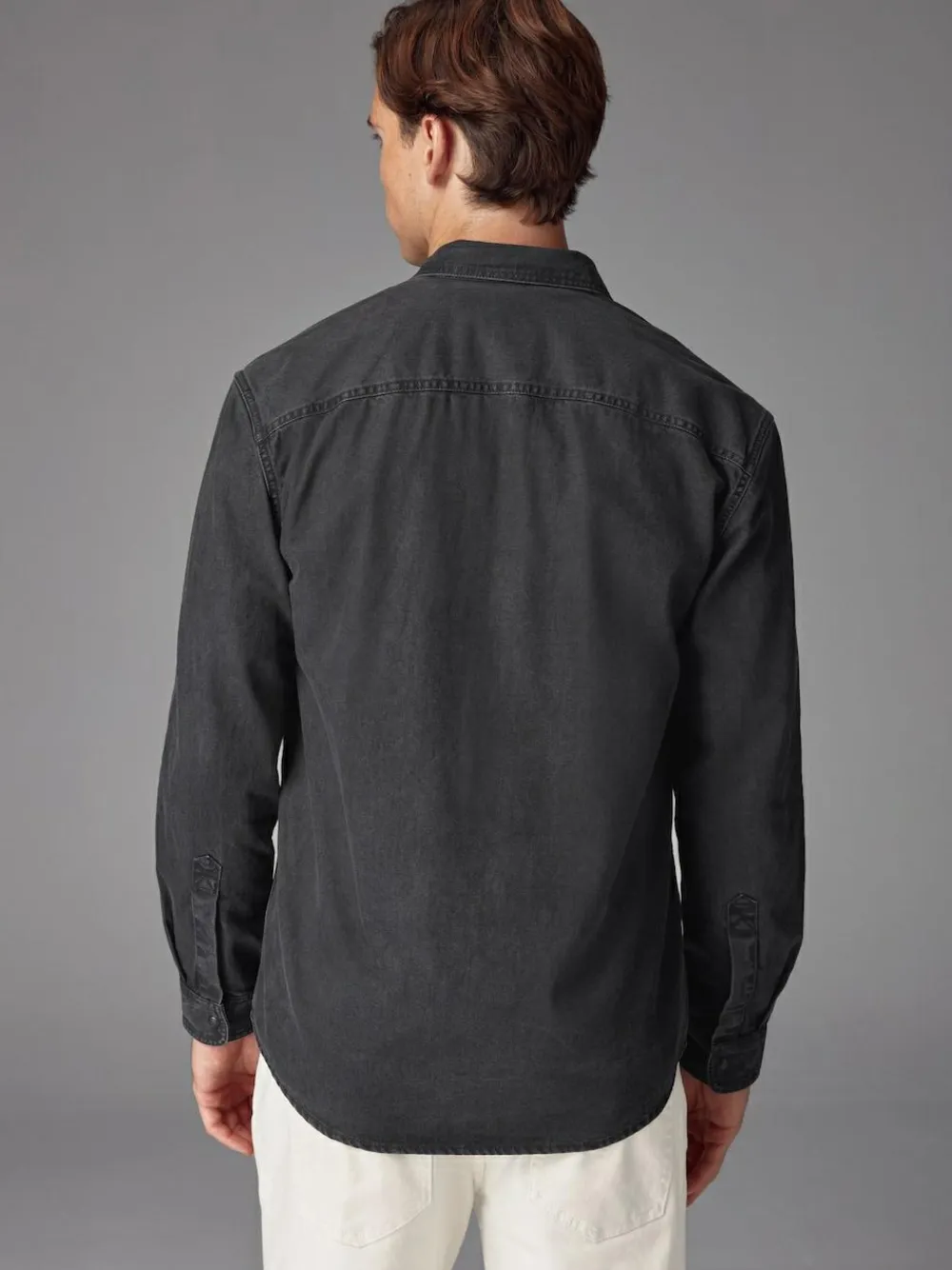 Online Next Denim Western 100% Cotton Long Sleeve Shirt Black