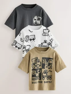 Next Short Sleeve All Over Graphic Print T-Shirts 3 Pack (3mths-7yrs)^BOY Tops|Multipacks