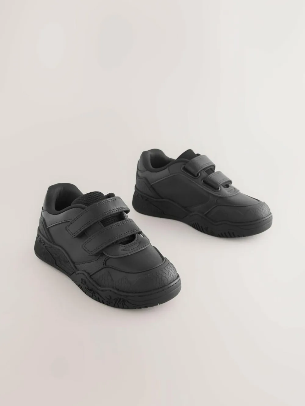 Clearance Next Black Dinosaur Touch Fastening Leather School Shoes