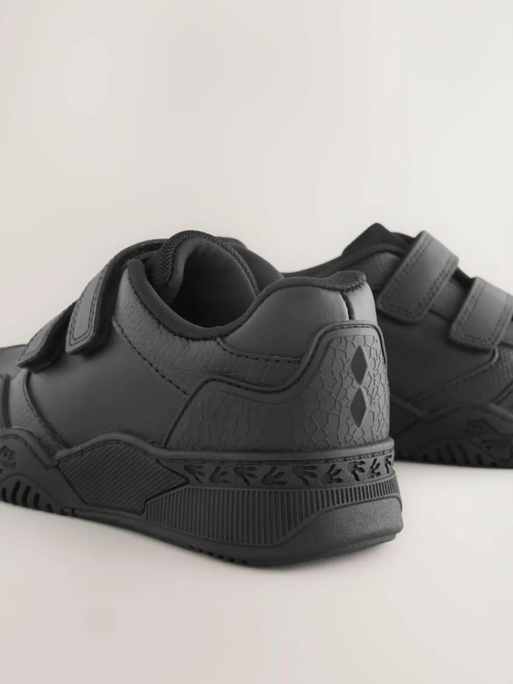 Clearance Next Black Dinosaur Touch Fastening Leather School Shoes