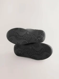 Clearance Next Black Dinosaur Touch Fastening Leather School Shoes